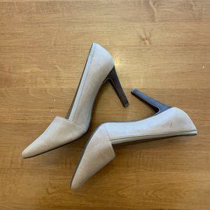 Franco Sarto Nude Leather/Fabric Heels
